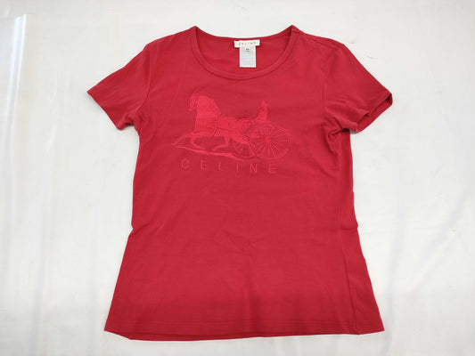 CELINE Sulky Carriage Embroidered T-Shirt