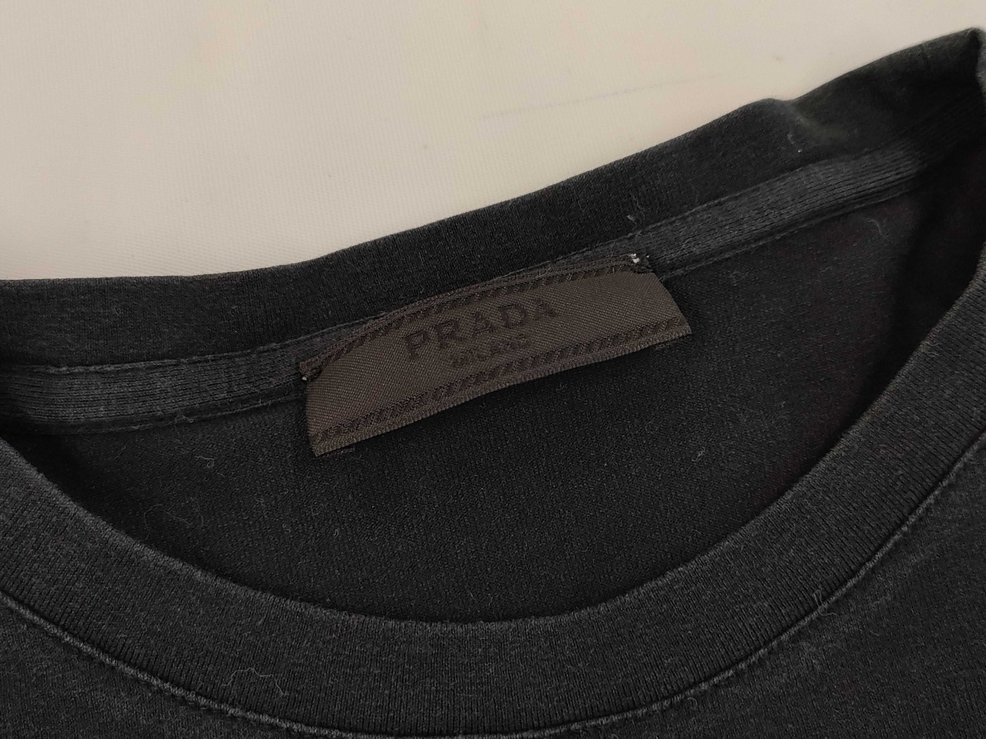 PRADA Nylon Logo T-Shirt Black