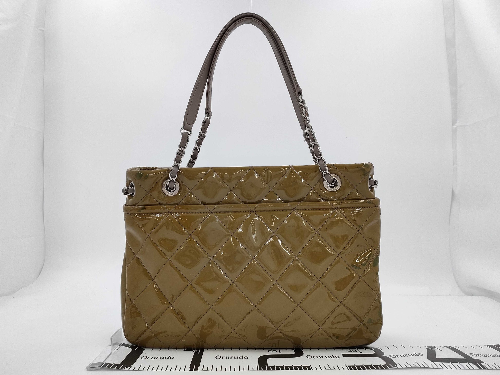 CHANEL Timeless Patent Chain Tote Shoulder Bag