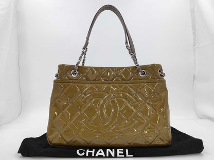 CHANEL Timeless Patent Chain Tote Shoulder Bag