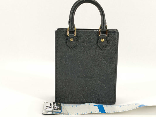LOUIS VUITTON Monogram Empreinte Petite Sac Plat Handbag M81417 Black Tote Bag