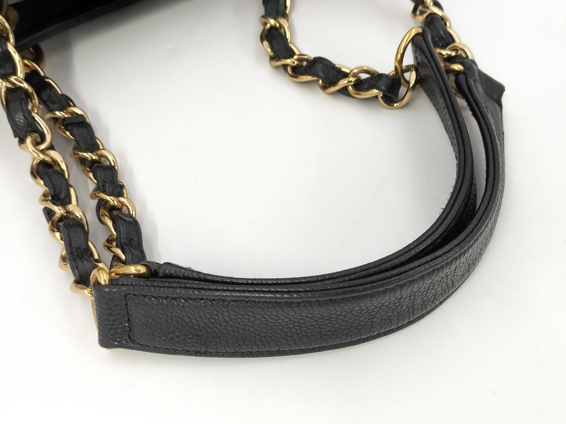 CHANEL Caviar Skin Coco Mark GST Shoulder Tote Bag