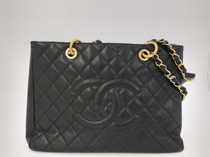 CHANEL Caviar Skin Coco Mark GST Shoulder Tote Bag