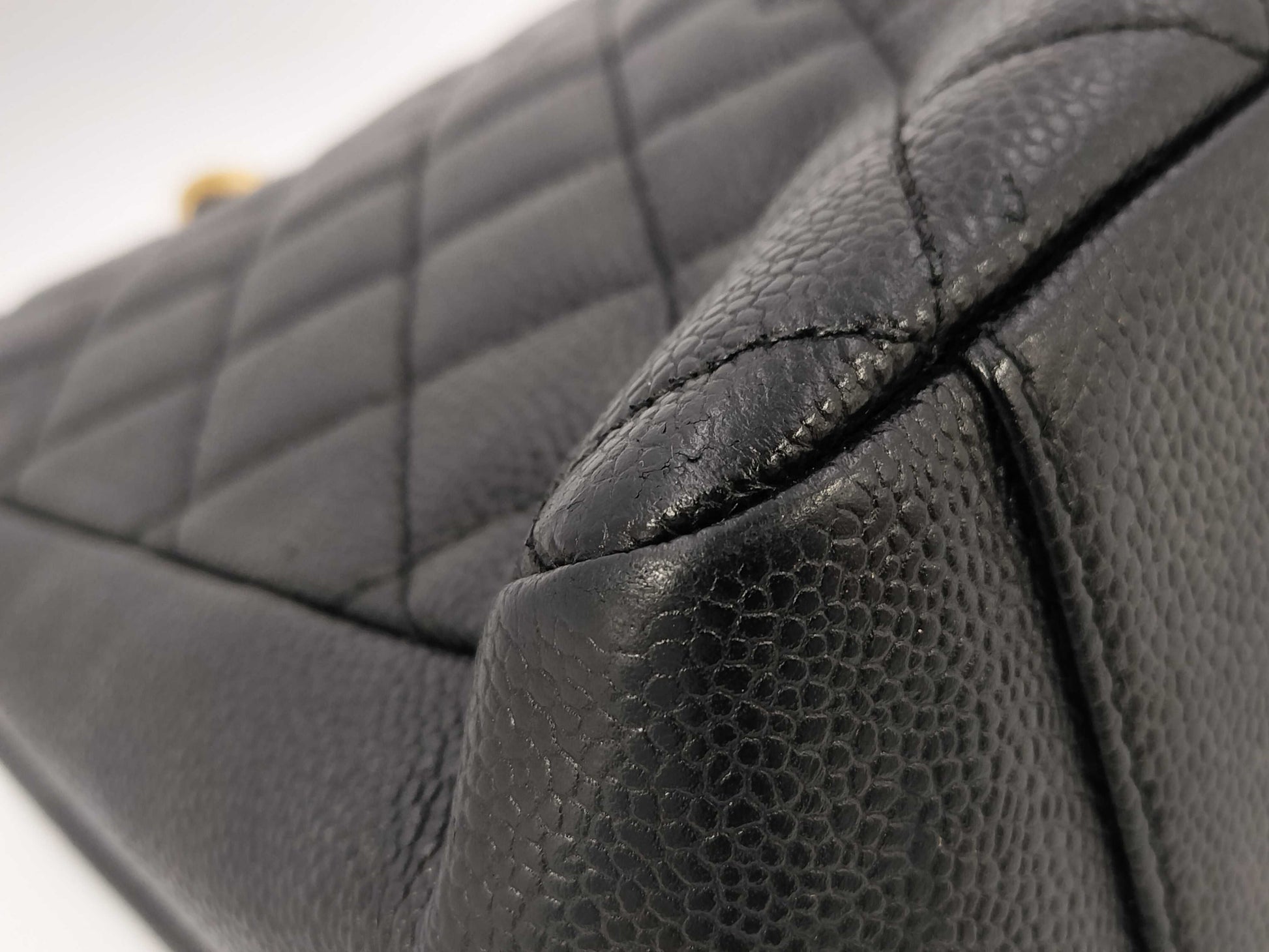 CHANEL Caviar Skin Coco Mark GST Shoulder Tote Bag