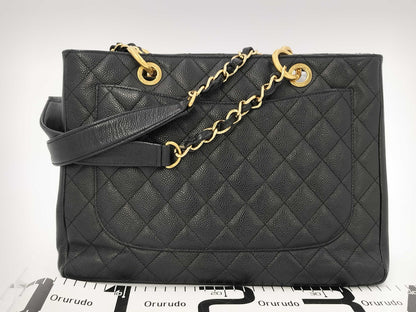 CHANEL Caviar Skin Coco Mark GST Shoulder Tote Bag