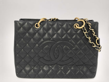 CHANEL Caviar Skin Coco Mark GST Shoulder Tote Bag