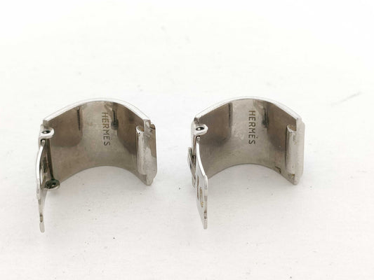 HERMES Dolphin Silver x Blue 15.0g Earrings