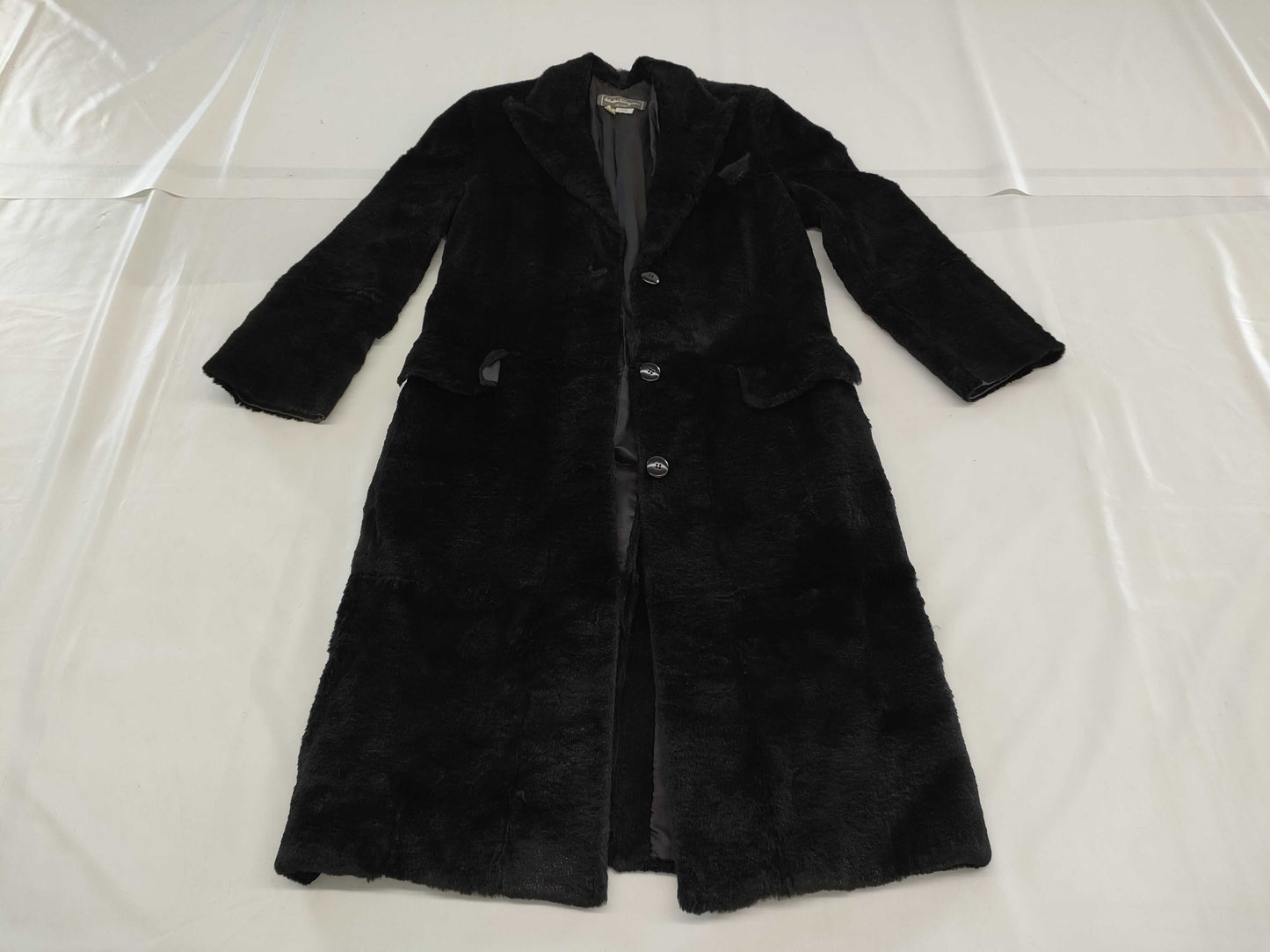 Salvatore Ferragamo Ferragamo Lapin Rabbit Fur Long Coat Size 42