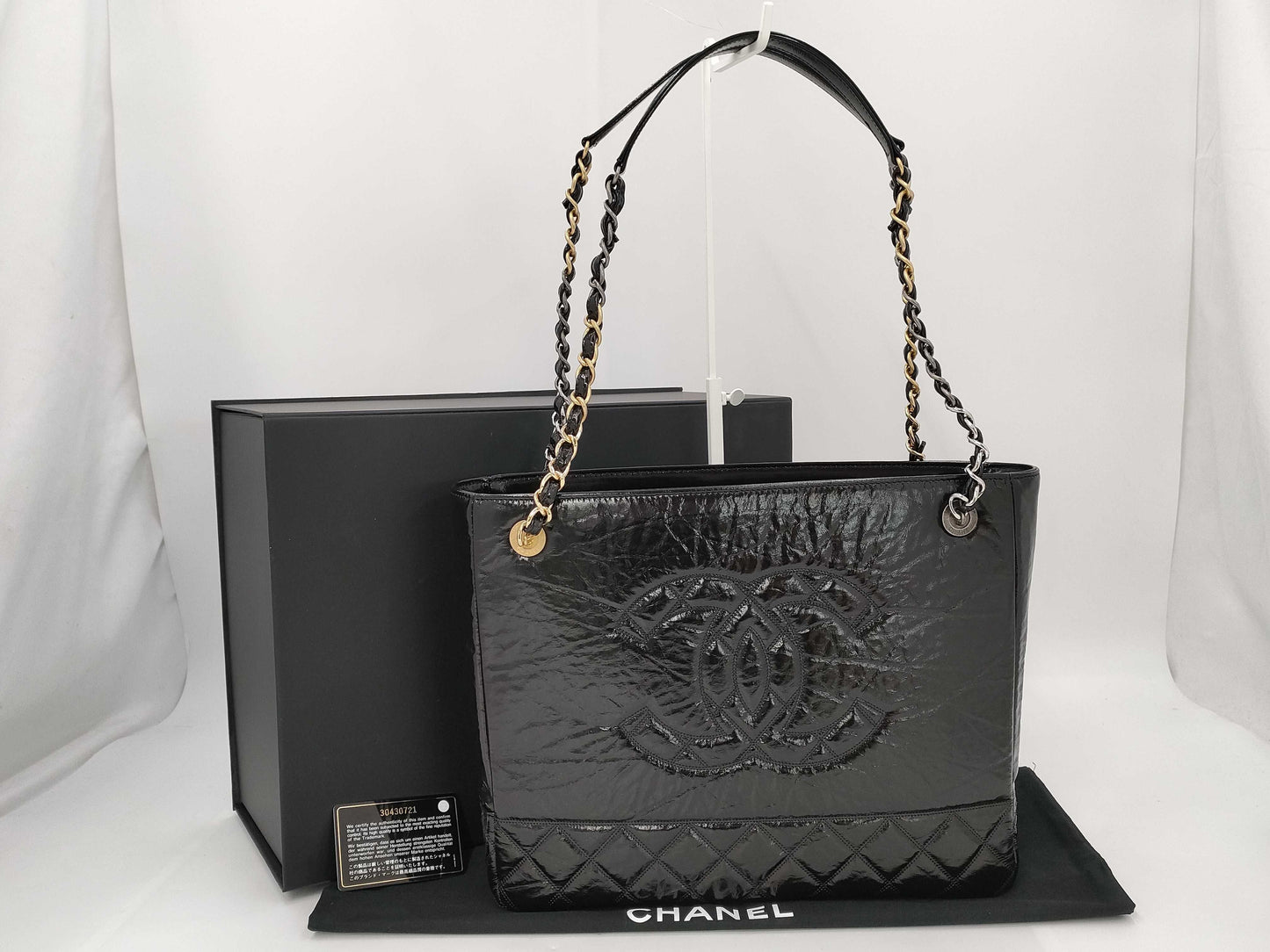 CHANEL Chain Tote Bag Black 30430721 Warranty Bag Box Tote Bag