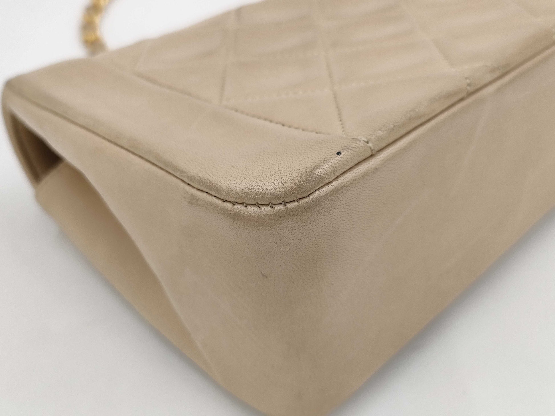 CHANEL Diana Flap Chain Bag, Beige, 23cm, Lambskin, Strap Thread, No Seal, Warranty Card Included, 2046331, Shoulder Bag