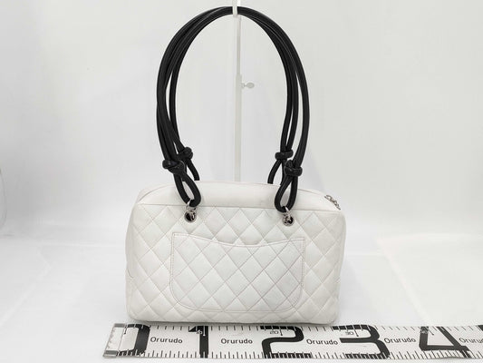 CHANEL Cambon Line White Bag Warranty 9848691 Handbag