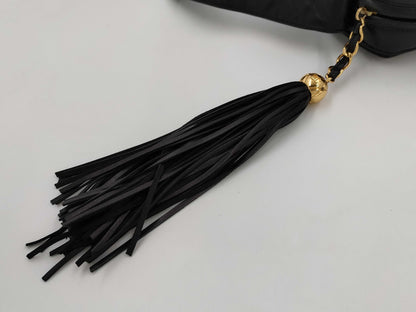 CHANEL Shoulder Bag, Lambskin, Black with Fringe, 3472238