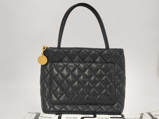 CHANEL Caviar Leather Reissue Tote Bag, Gold Hardware, Black, No. 6