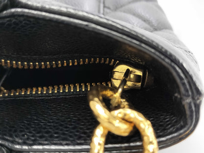 CHANEL Caviar Leather Reissue Tote Bag, Gold Hardware, Black, No. 6
