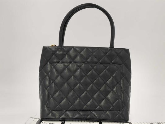 CHANEL Caviar Leather Reissue Tote Bag, Gold Hardware, Black, No. 10