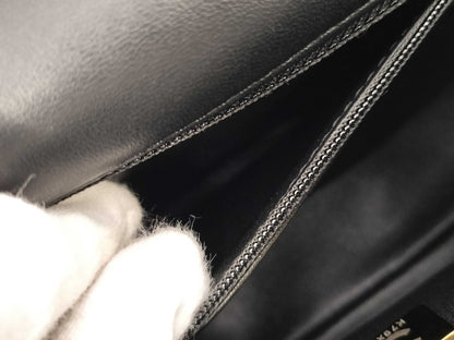 CHANEL Lambskin Heart Matelasse Chain Shoulder Bag with Serial Plate, Black