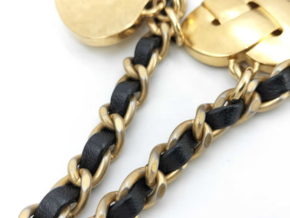 CHANEL Lambskin Heart Matelasse Chain Shoulder Bag with Serial Plate, Black