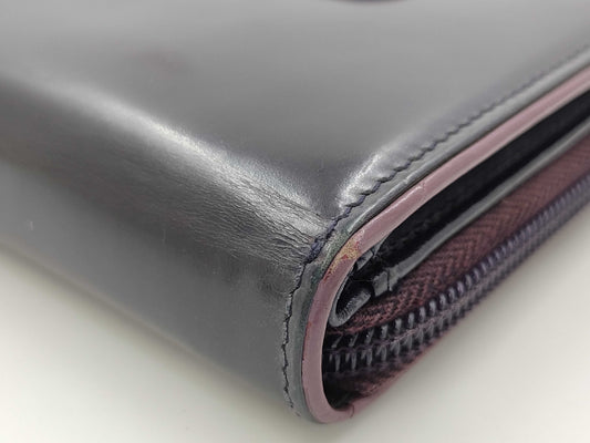 PRADA Prada Leather Compact Wallet Purple 1M0605 Wallet