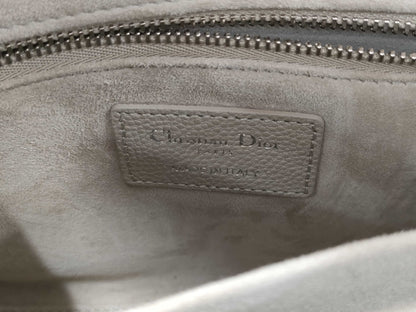 Dior Lady Dior Medium Handbag, Light Gray, with Silver Hardware and Scarf Mitzah, M0565PWRT15-MA-0242