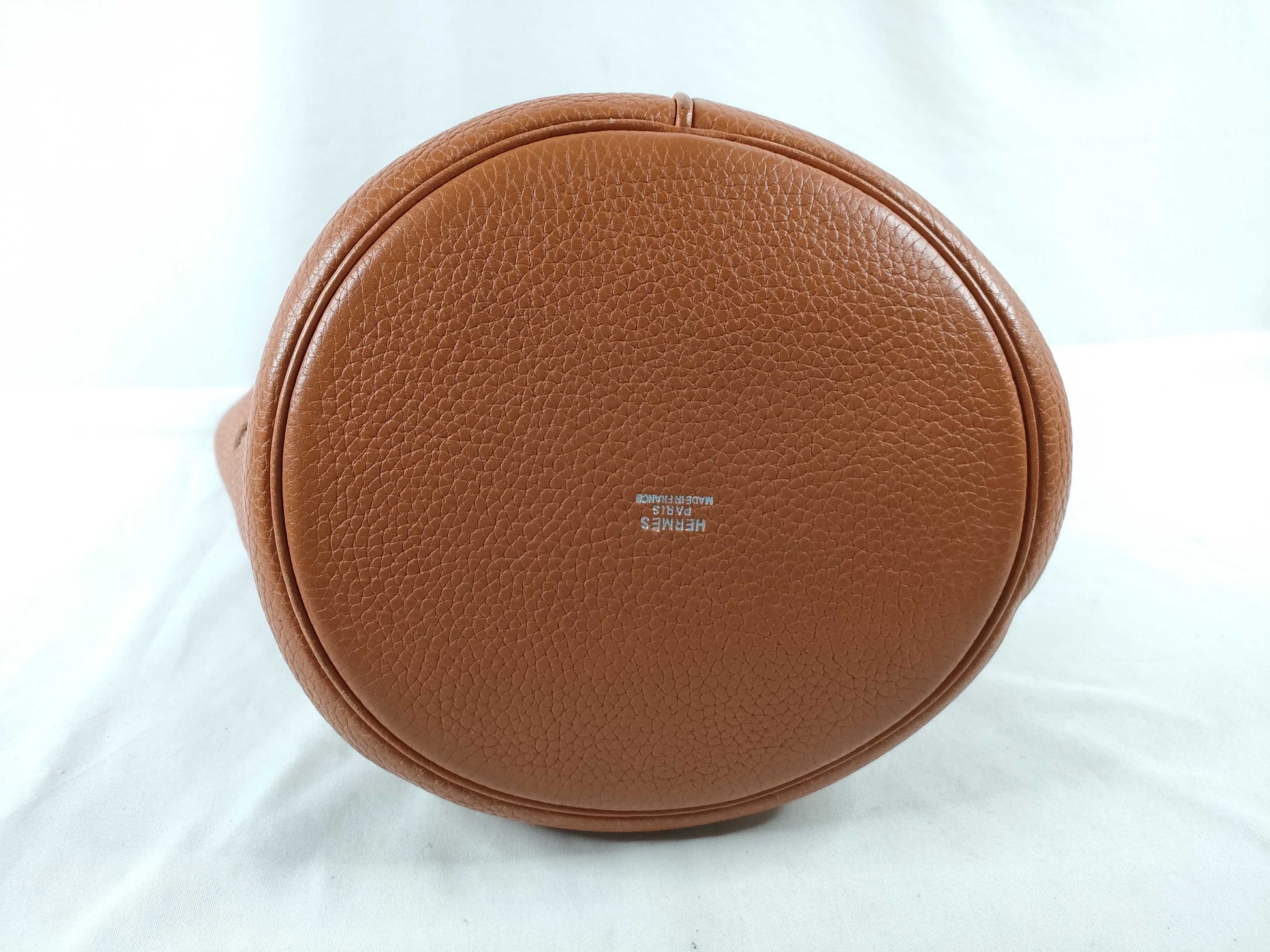 HERMES Manjoire PM Taurillon Clemence Leather Potiron Engraved □I Handbag