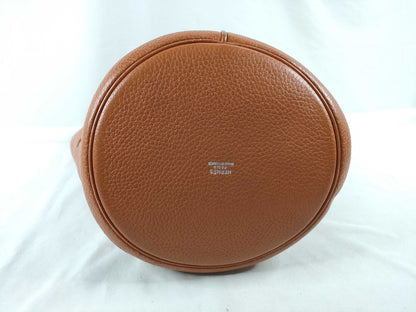 HERMES Manjoire PM Taurillon Clemence Leather Potiron Engraved □I Handbag