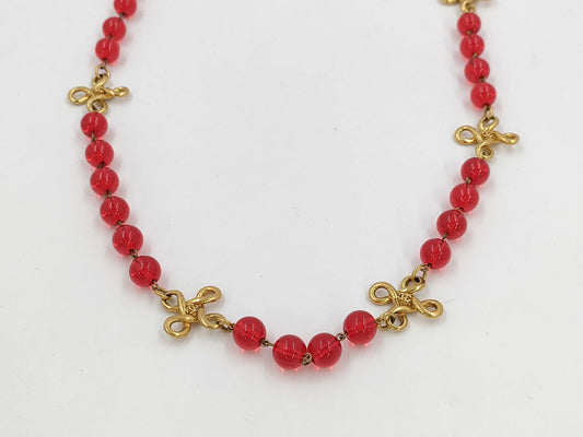 CHANEL Color Stone Long Necklace with Rice