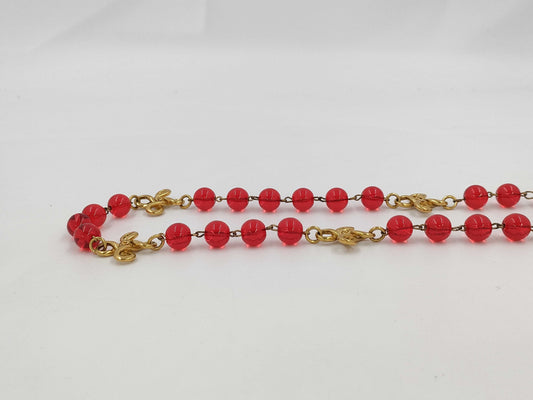 CHANEL Color Stone Long Necklace with Rice