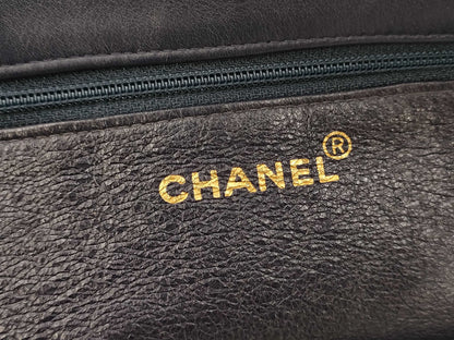 CHANEL Deca Coco Lamb Chain Shoulder Bag, Navy, with Serial Number Seal, No. 2, Tote Bag