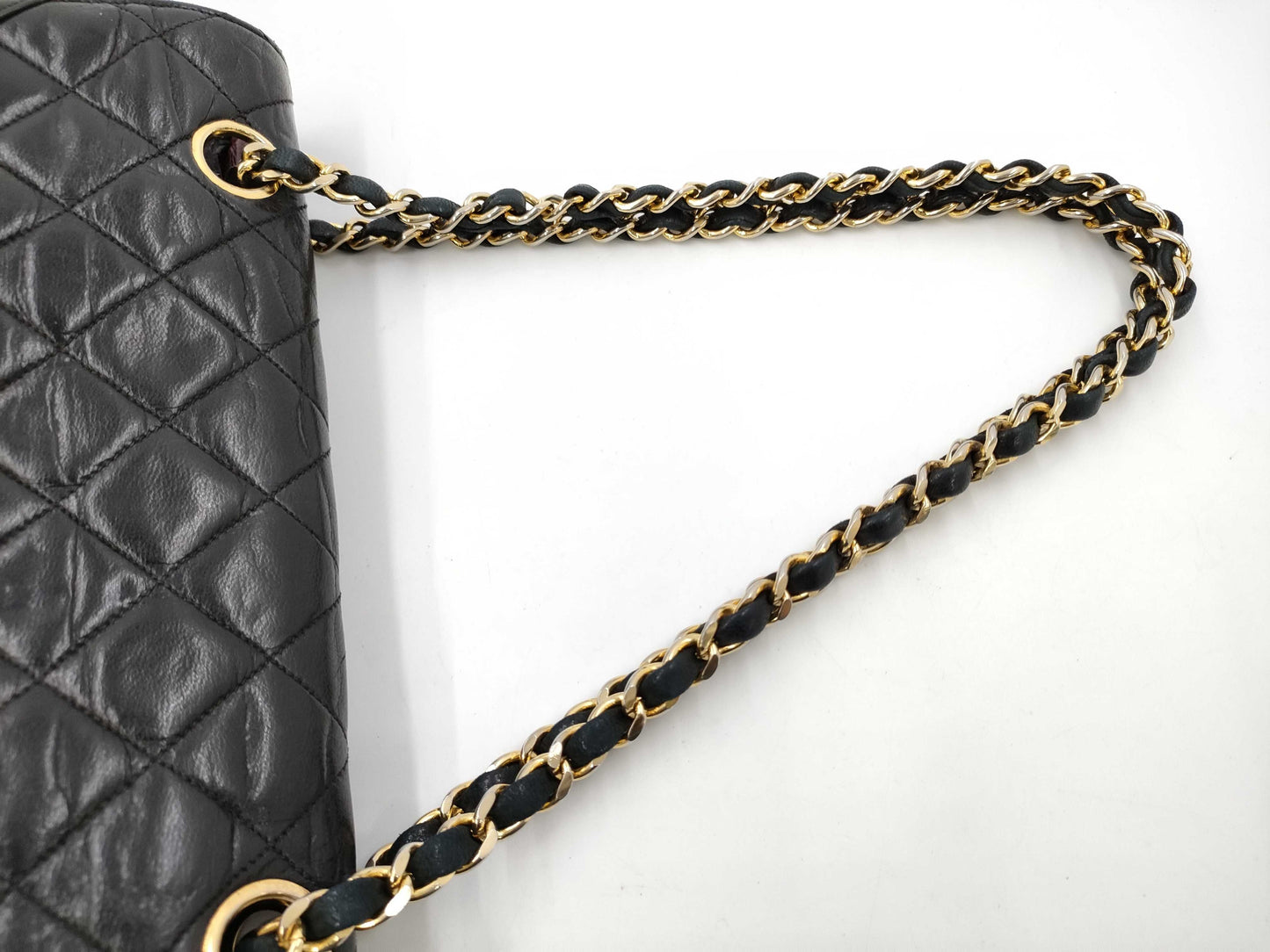 CHANEL Black Round Flap Shoulder Bag