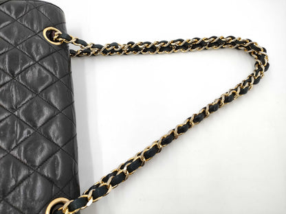 CHANEL Black Round Flap Shoulder Bag