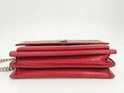 SAINT LAURENT Sunset Crocodile Shoulder Bag
