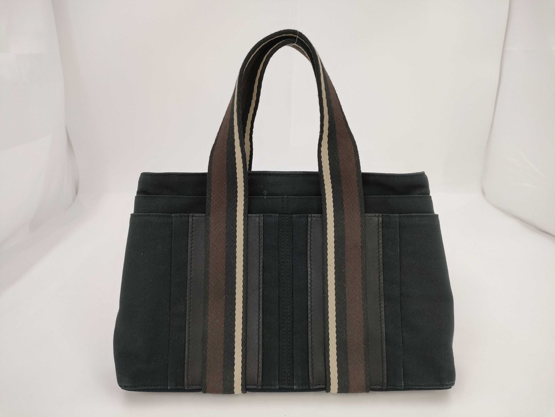 HERMES Troca Horizontal PM Canvas Black Handbag