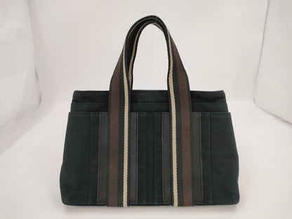HERMES Troca Horizontal PM Canvas Black Handbag