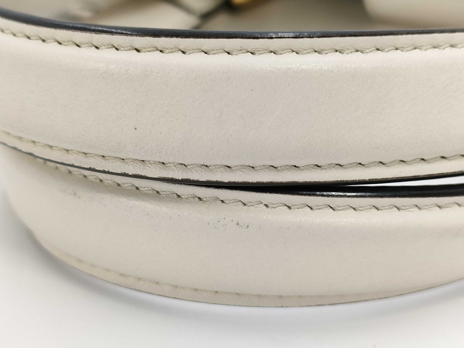 GUCCI GG Marmont 2-way Leather Bag, White, 443505, Handbag