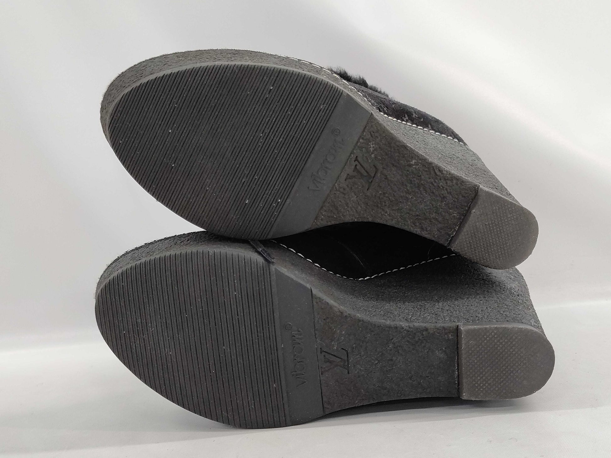 LOUIS VUITTON Monogram Short Boots in Black Suede MA0156 Size 36 Other Shoes