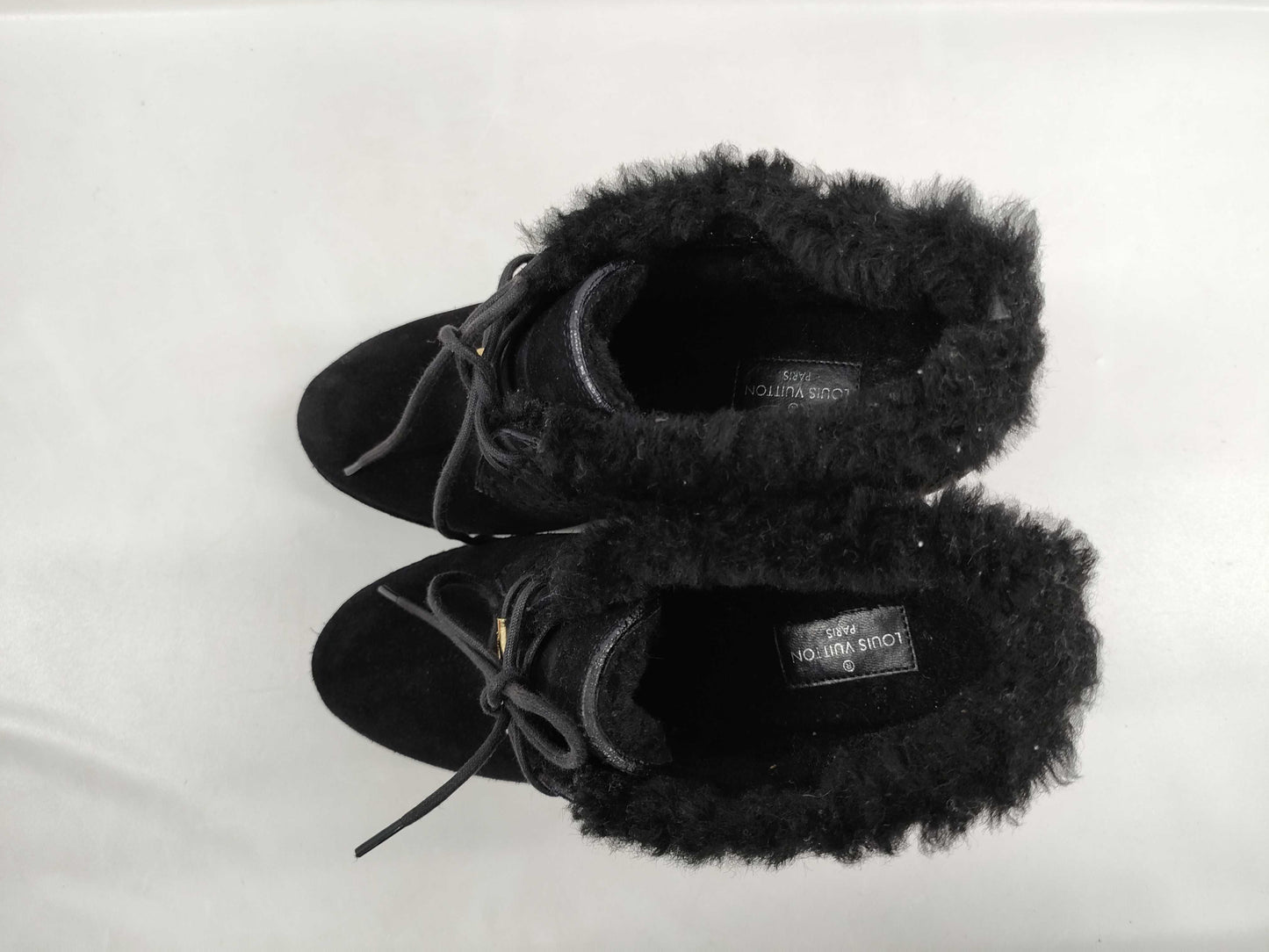 LOUIS VUITTON Monogram Short Boots in Black Suede MA0156 Size 36 Other Shoes