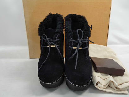 LOUIS VUITTON Monogram Short Boots in Black Suede MA0156 Size 36 Other Shoes