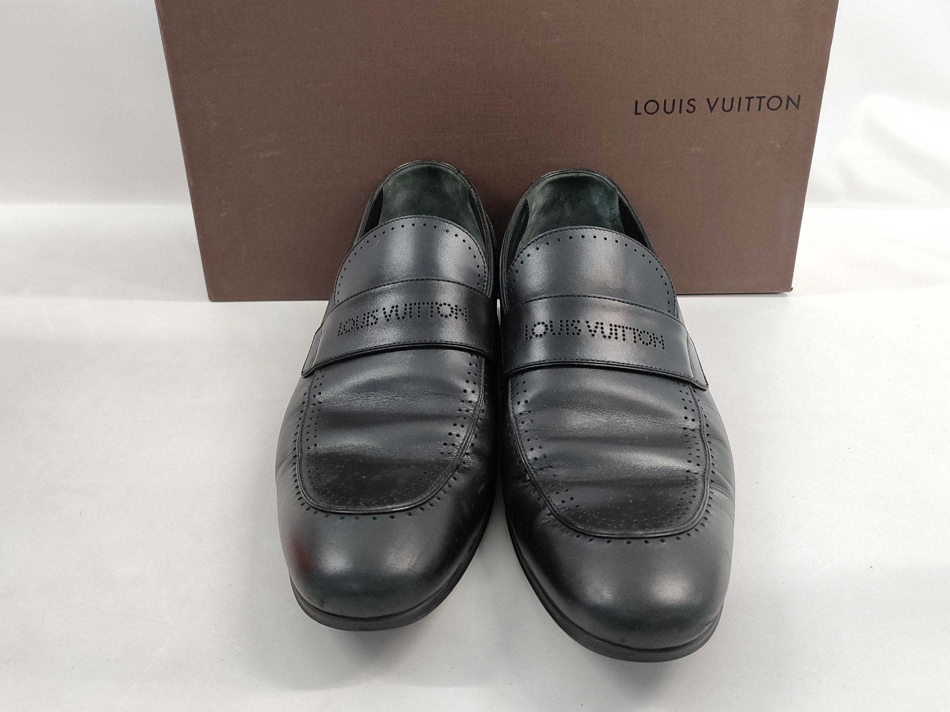 LOUIS VUITTON Louis Vuitton Loafers Leather Black LI0130 Business Shoes