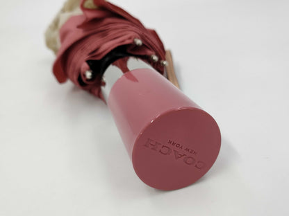 COACH Signature Folding Umbrella, Brown and Pink 
