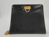Salvatore Ferragamo Gancini Chain Shoulder Bag in Black Leather