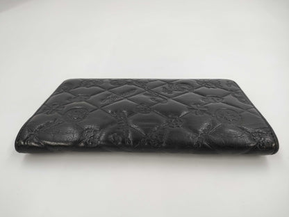 CHANEL Icon Long Wallet, Leather, Silver Hardware, Black, 14048561