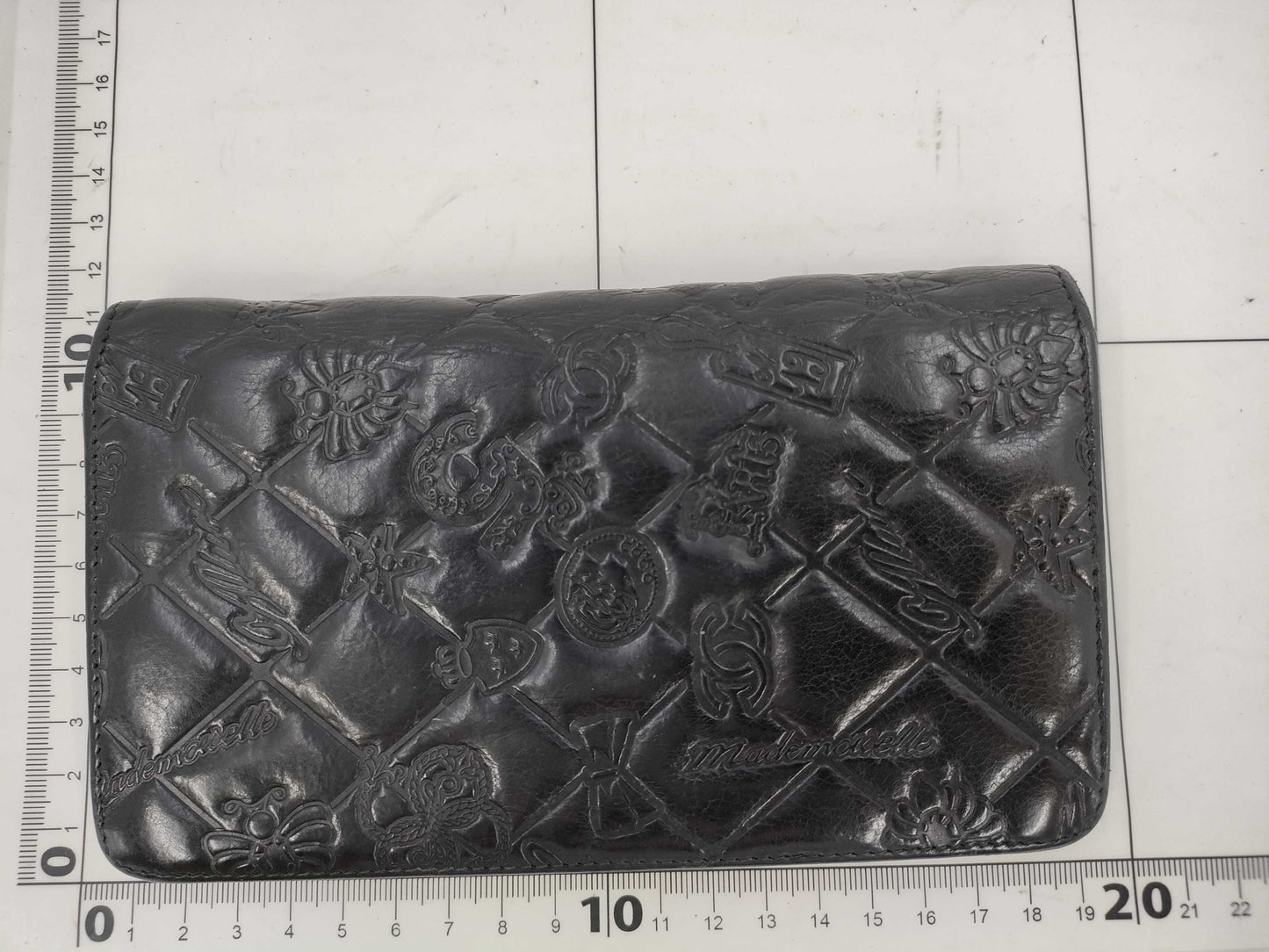 CHANEL Icon Long Wallet, Leather, Silver Hardware, Black, 14048561