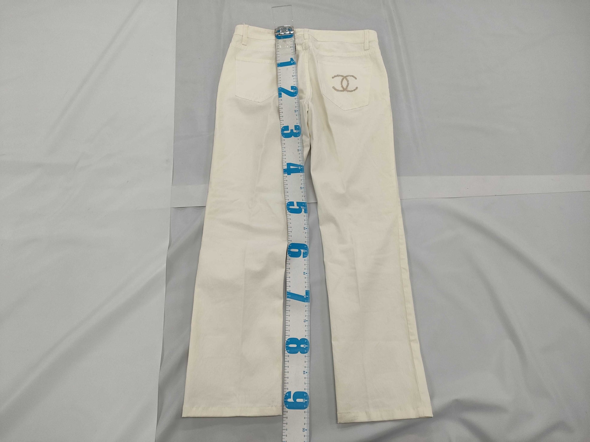 CHANEL Pants, Cotton, White