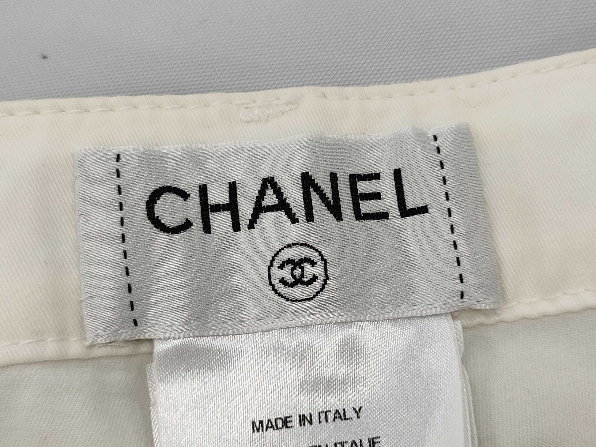 CHANEL Pants, Cotton, White