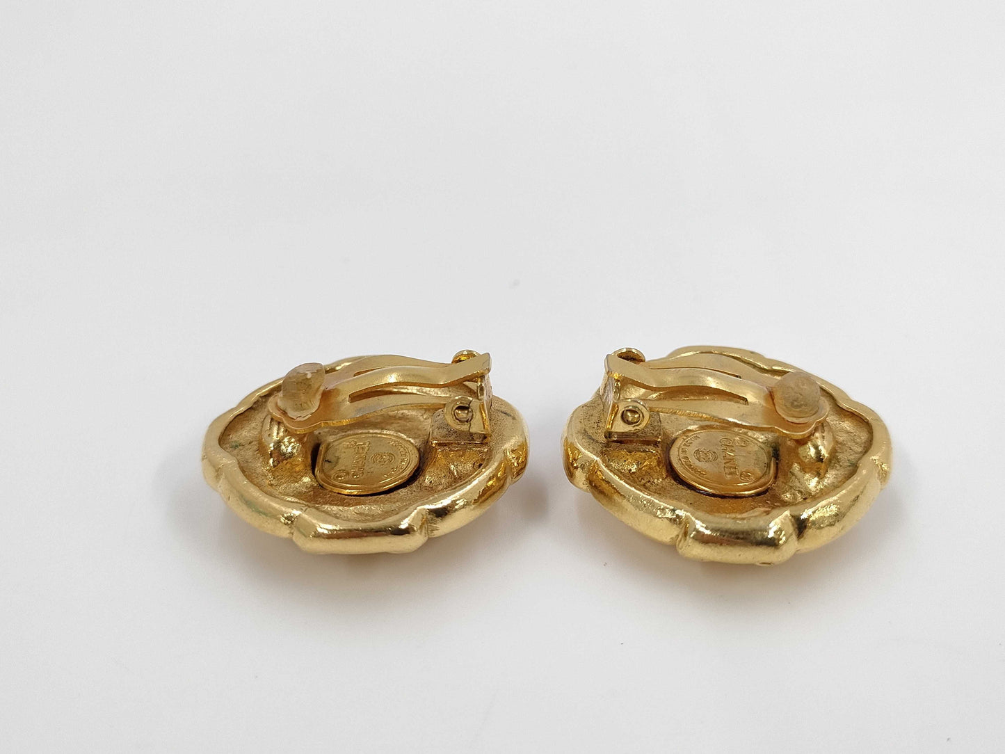 CHANEL Coco Mark Round Gold Yg Earrings