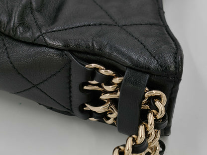 CHANEL Chain Shoulder Bag Hobo Bag Matelasse Lambskin Black Shoulder Bag