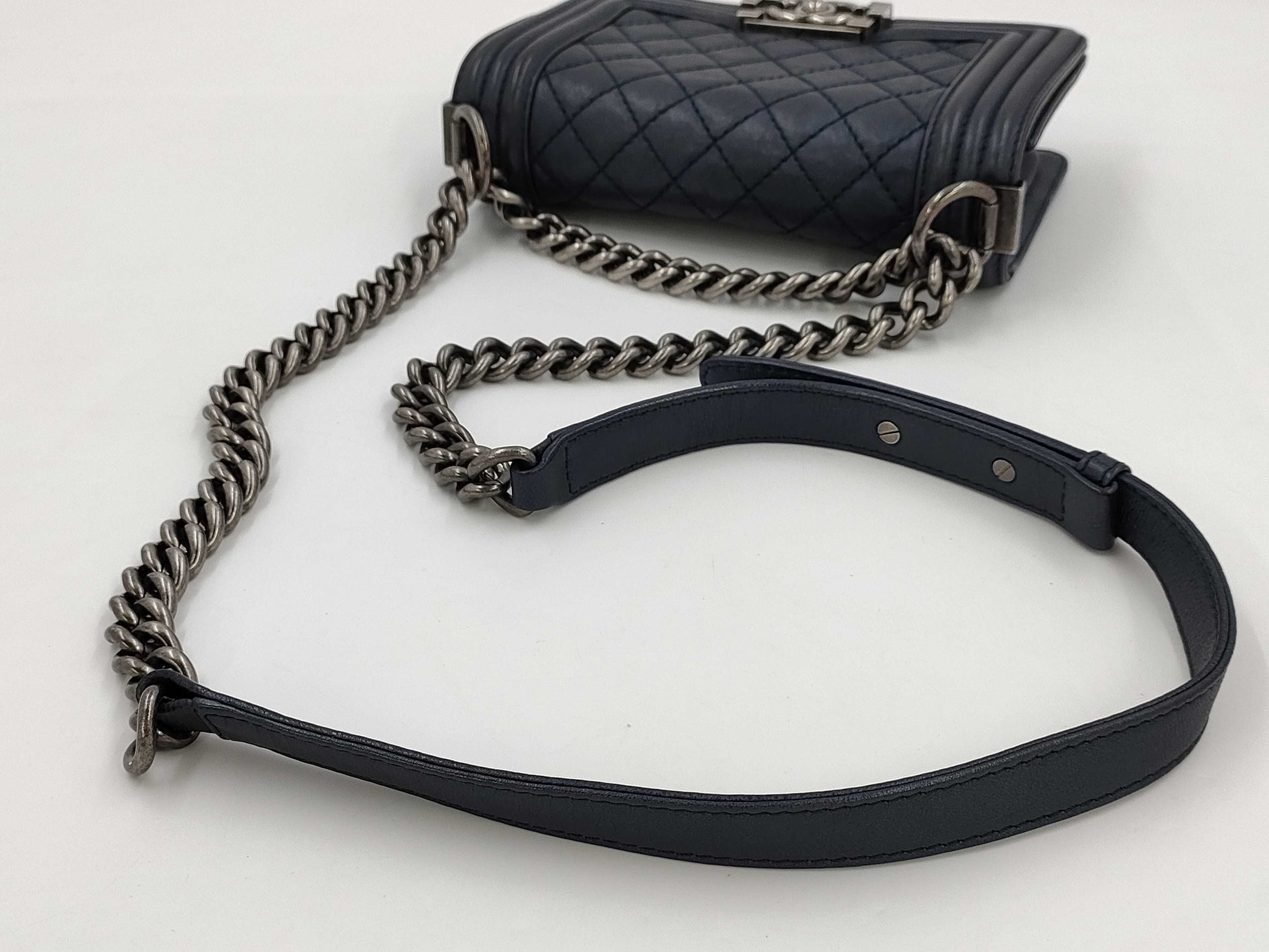 CHANEL Boy Chanel 20 Shoulder Bag Blue