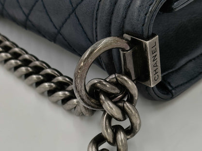 CHANEL Boy Chanel 20 Shoulder Bag Blue