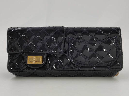 CHANEL 2.55 Chain Shoulder Bag, Navy