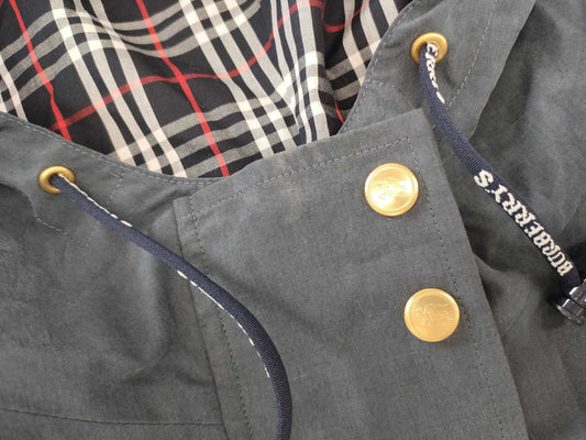 BURBERRY Nova Check Gold Button Hooded Coat